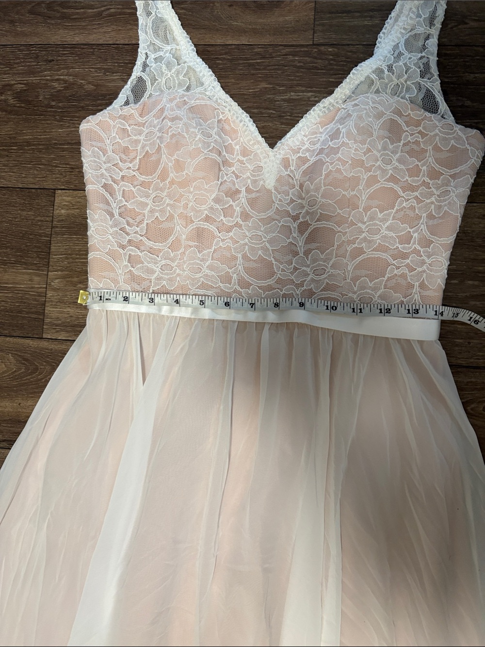 Mori Lee Ivory lace Corset Empire Waist simple elegant boho Wedding Gown Size 12 - Picture 12 of 16